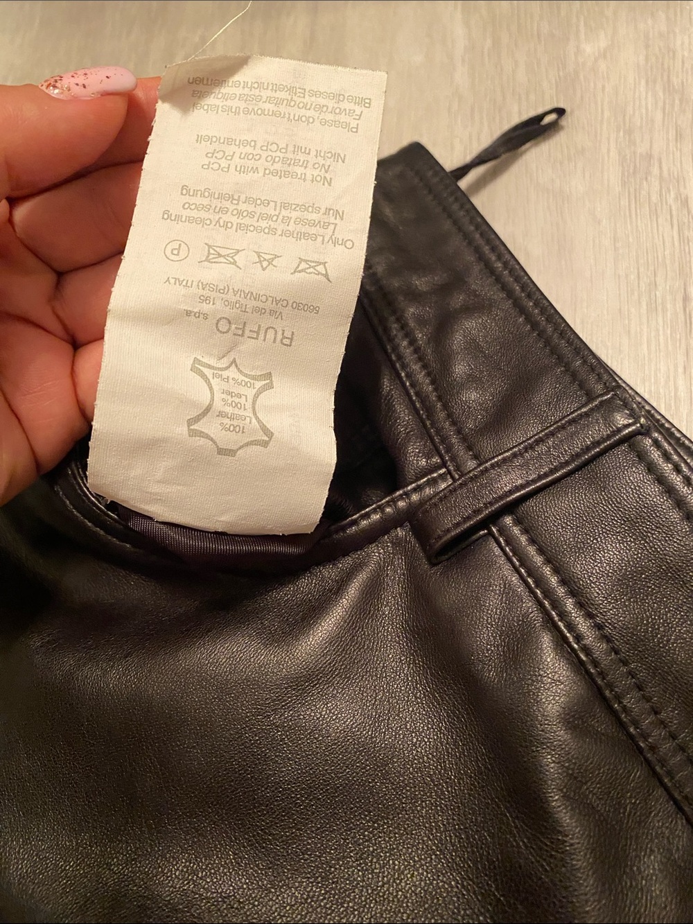 Helmut Lang leather genuine Black Straight Leg Pants size 10 waist 36 in - Picture 3 of 9